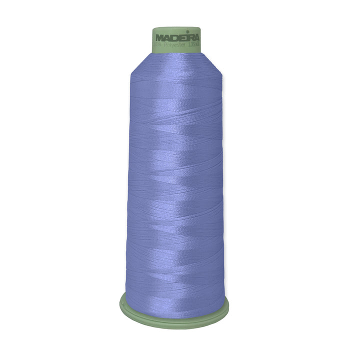 Madeira Polyneon Green #40 embroidery thread cone, 5,500 yards, color 1933, durable polyester thread designed for vibrant, long-lasting machine embroidery.