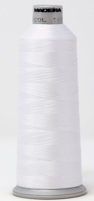 White Embroidery Thread - Polyneon #40 Cones 5,500 yds - Color 1801