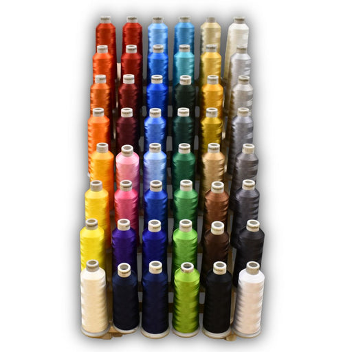 Madeira Polyneon 40 Machine Embroidery Thread | 48 x 5500 Yards | 48 Cone Rack | Assortment | 918-48