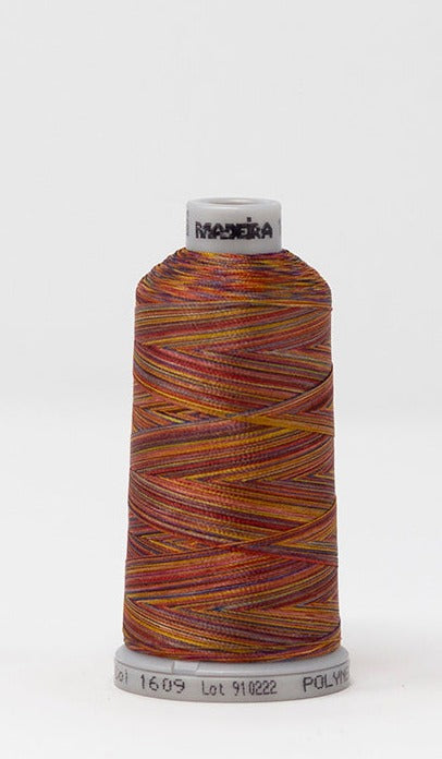 Madeira Polyneon #40 | Machine Embroidery Thread | 1,100 yards | Variegated | 919-1609