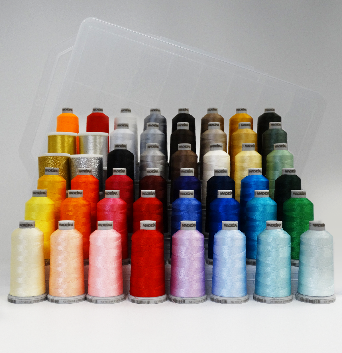 Madeira 40 Polyester Machine Embroidery Thread | 48 x 1100 Yards | Large 2-Sided Soft Carry Case | Assortment | 919-48KIT