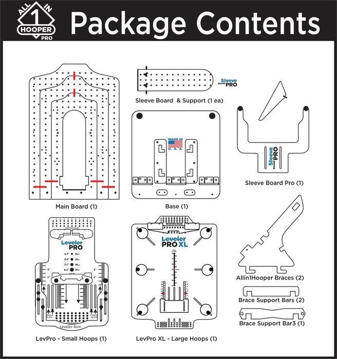 AllStitch All in 1 Hooper Pro XL Complete Kit for embroidery hooping, designed to simplify fabric alignment and improve hooping accuracy for machine embroidery.