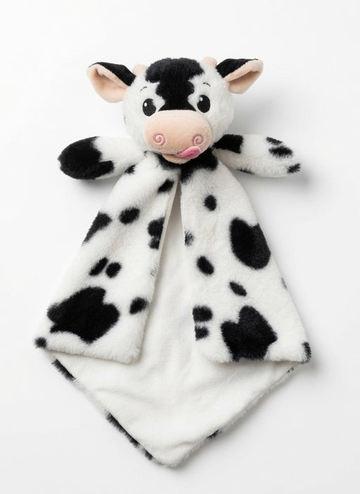 Cubbies Luvie Security Blanket featuring a soft baby cow plush, perfect for personalized embroidery, baby gifts, nurseries, and comforting cuddles.