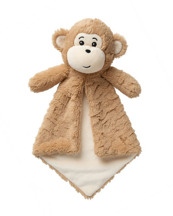 Cubbies Luvie Security Blanket featuring a soft monkey plush, perfect for personalized embroidery, baby gifts, nurseries, and comforting cuddles.