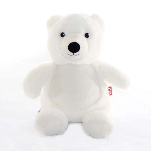 Cubbies Classic Collection polar bear embroidery blank plush with removable stuffing pods, designed for personalized embroidery, monograms, names, and custom keepsake gifts.