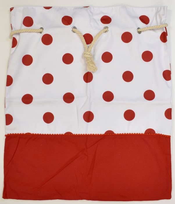 Cubbies 23 1/4" x 27 1/4"  Embroiderable White with Red Polka Dots Sack