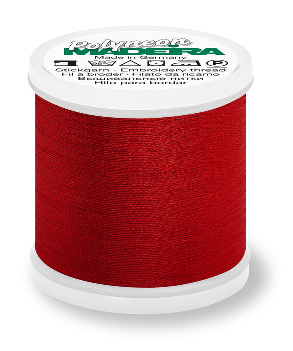 Madeira Polyneon 40 | Machine Embroidery Thread | 440 Yards | 9845-1986 | Ripe Raspberry