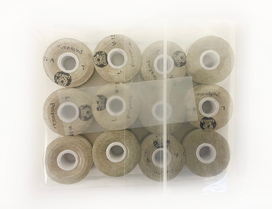 V15 Poly Filled Embroidery Bobbins White