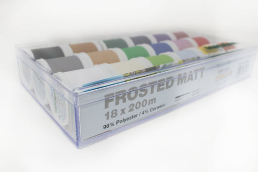 Madeira Frosted Matt 40 Machine Embroidery Thread | 18 x 220 Yards | Medium Clear Acrylic Case | Assortment | 8089