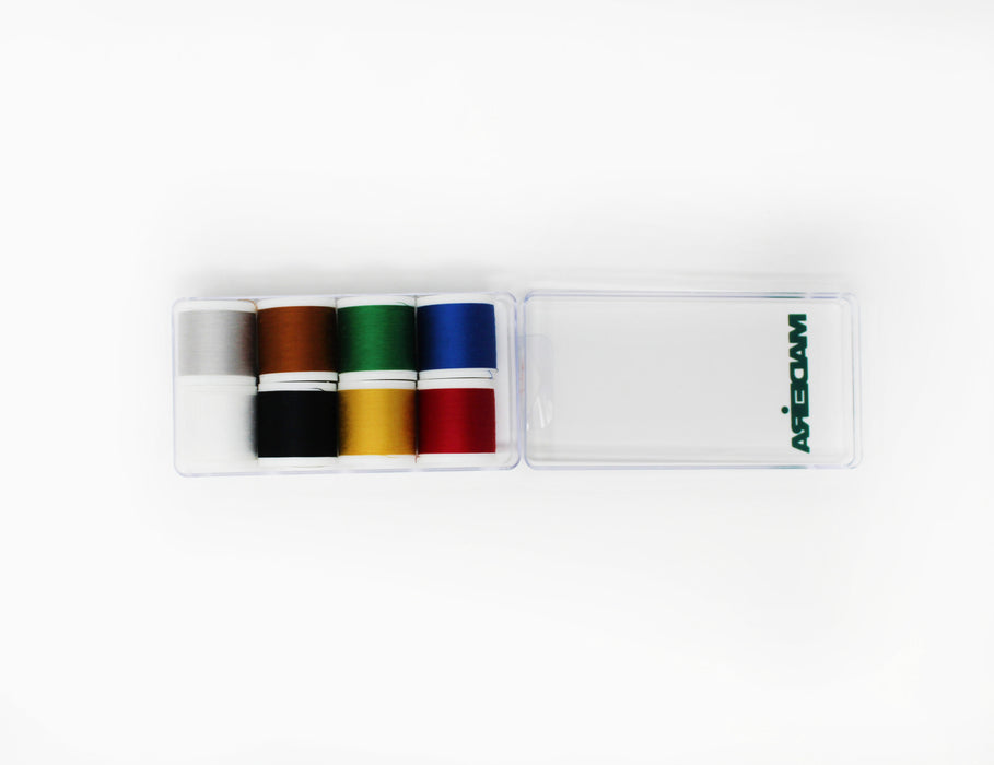 Madeira Aerofil 120 Polyester Sewing-Construction Thread | 8 x 440 Yards | Small Clear Acrylic Case | Assortment | 8017