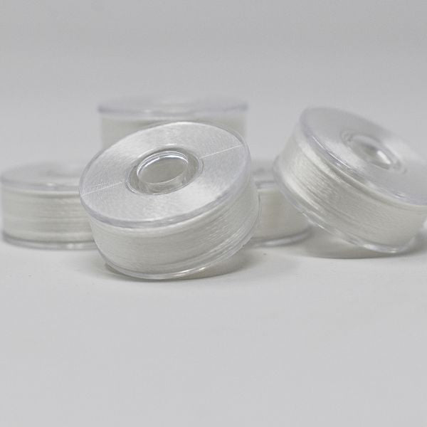 12 Bobbins - AllStitch Plastic Sided Machine Embroidery Bobbins Style L - White