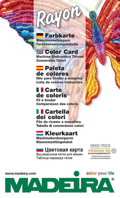 Rayon color card