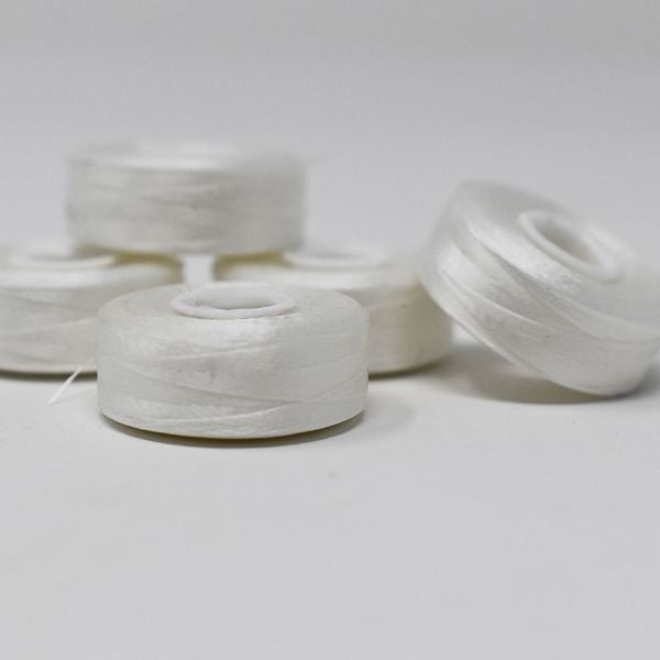 12 Bobbins - AllStitch Sideless Machine Embroidery Bobbins Style L - White