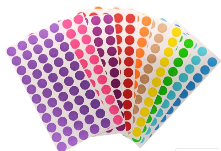 Multi-Colored Removable Embroidery Placement Dot Stickers - 550 pcs