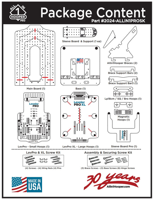 The All in 1 Hooper Pro XL Complete Kit for Embroidery Hooping