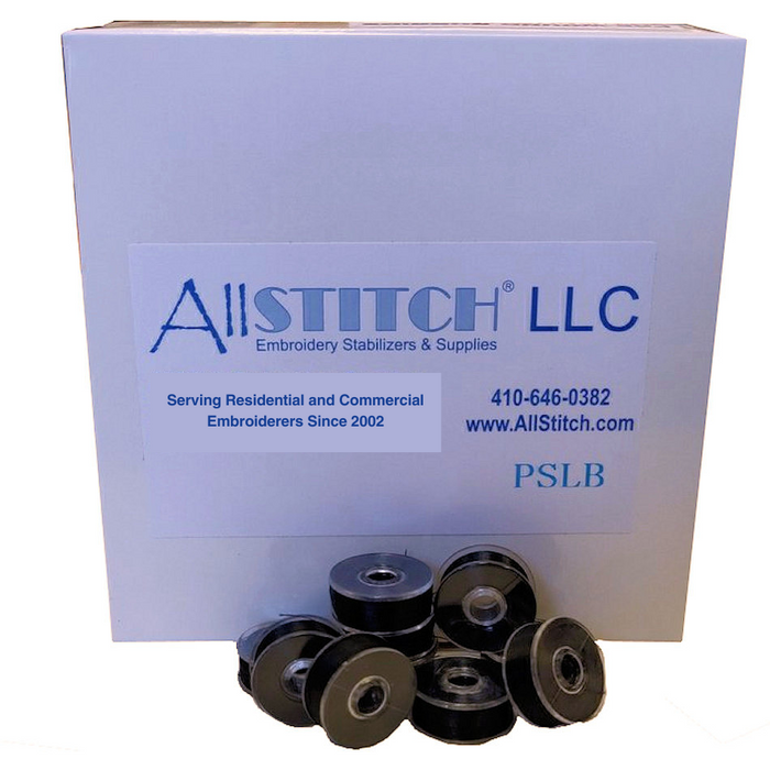 AllStitch Embroidery Supplies Plastic Sided Bobbins - Style L BLACK