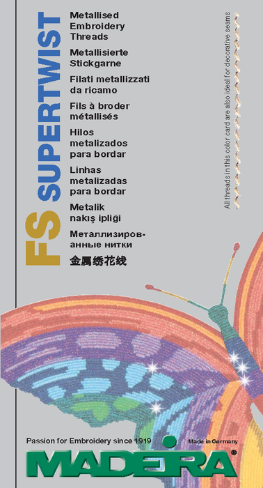 Madeira FS Metallic / Supertwist Sample Color Card #63