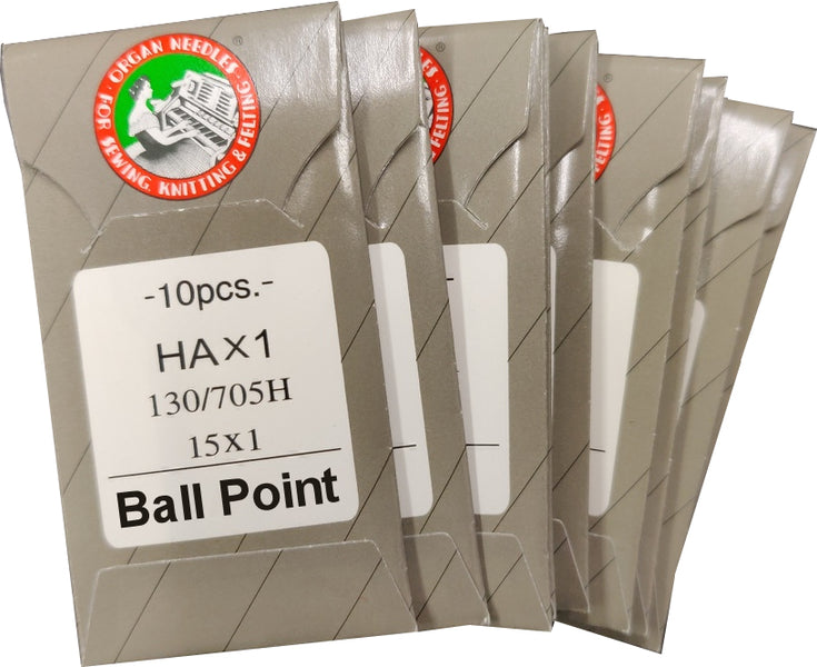 Organ Ball Point Home Machine Needles - 15x1, HAx1, 130/705H - 10/Pack -  WAWAK Sewing Supplies