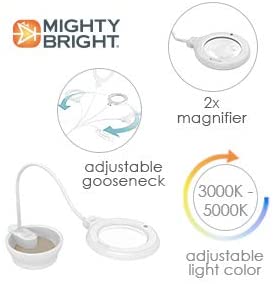 Mighty Bright LED Table Craft Magnifier Task Light  w/ Pincushion Base