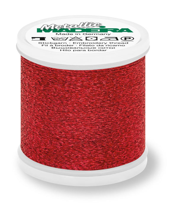 Madeira Sparkling Metallic 40 | Machine Embroidery Thread | 220 Yards | 9842-15 | Ruby