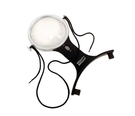 Large Magnifying Glass 2X Hands Free with LED Light and Stand
