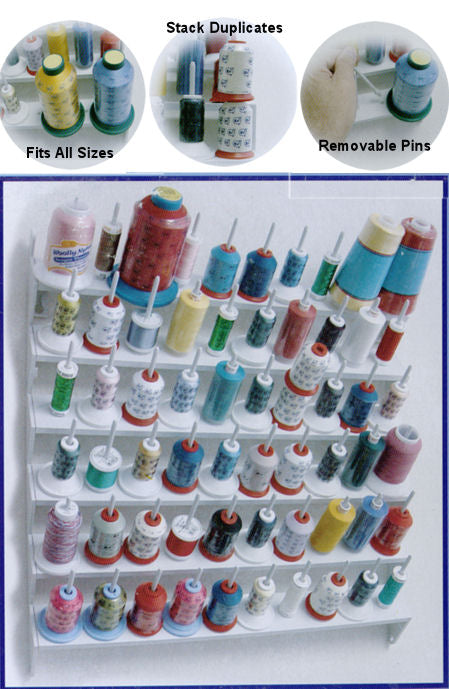 Peavytailor 70 Spool Thread Holder Thread Rack Spool Stand for Sewing.  Plastic Foldable Stand for Mediumthread Cone or Hair Braidingwhite 