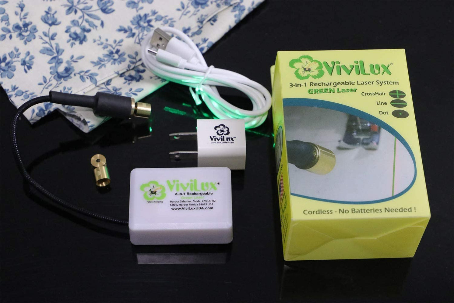 ViviLux 3in1 Rechargeable GREEN Laser for Sewing Embroidery Quilting