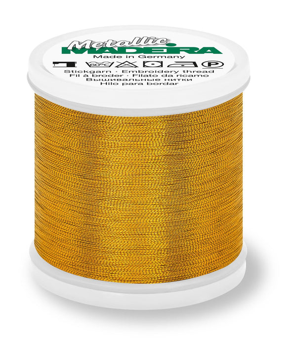 Madeira Smooth Metallic 40 | Machine Embroidery Thread | 220 Yards | 9842-326 | Sultan Gold