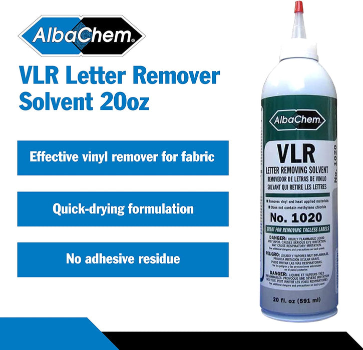 AlbaChem 1020 VLR Heat Transfer Vinyl Letter Removing Solvent 20 oz Can