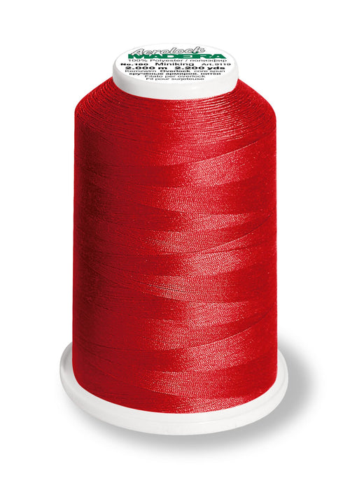 Madeira Aerolock 180 | Polyester Serger Sewing-Construction Thread | 2200 Yards | 9119-9470 | Ruby