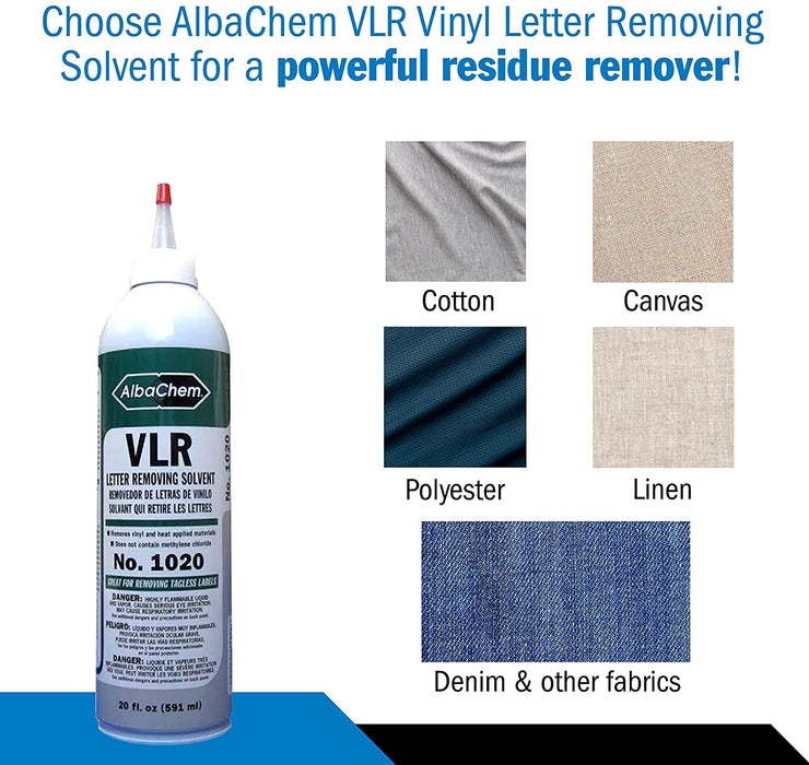 AlbaChem 1020 VLR Heat Transfer Vinyl Letter Removing Solvent 20 oz Can