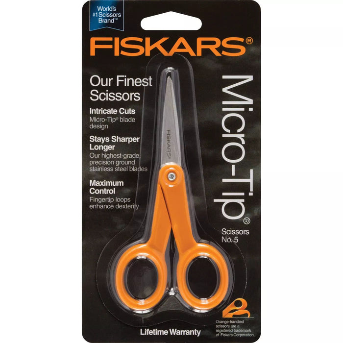  Fiskars Premier No. 5 Micro-Tip Orange-Handled Fabric