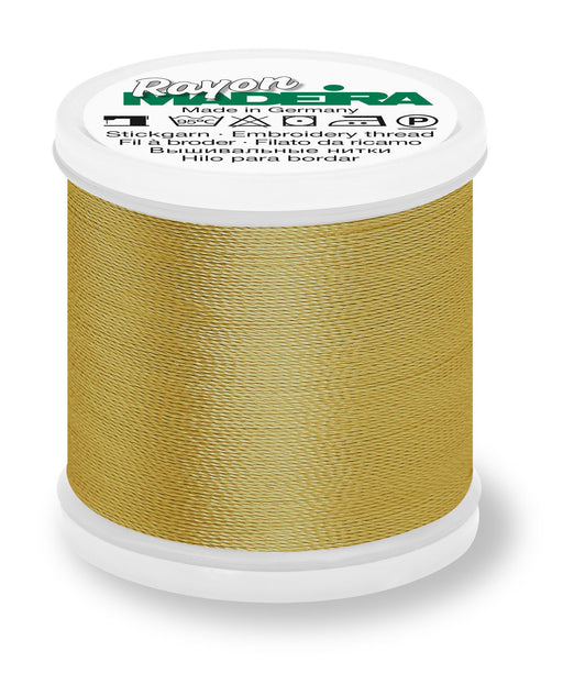 Madeira Rayon 40 | Machine Embroidery Thread | 220 Yards | 9840-1192 | Temple Gold