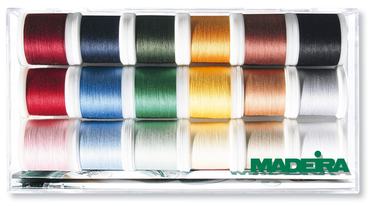 Madeira Cotona 30 | 18 Spools x 220 Yards | Clear Box | Collection | 8030