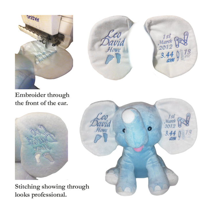 Cubbies Pink Dumble Elephant w/Embroiderable Ears