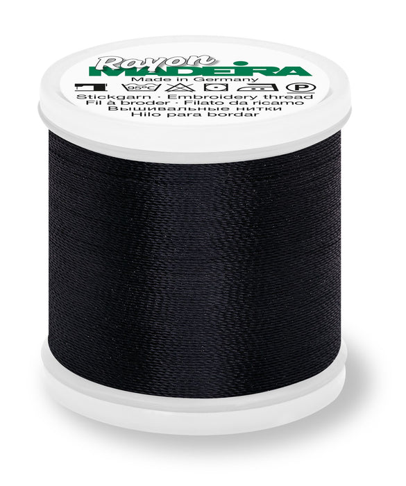 Madeira Rayon 40 | Machine Embroidery Thread | 220 Yards | 9840-1000 | Emerald Black