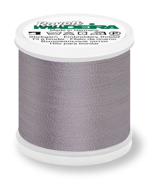 Madeira Rayon 40 | Machine Embroidery Thread | 220 Yards | 9840-1040 | Steel Grey