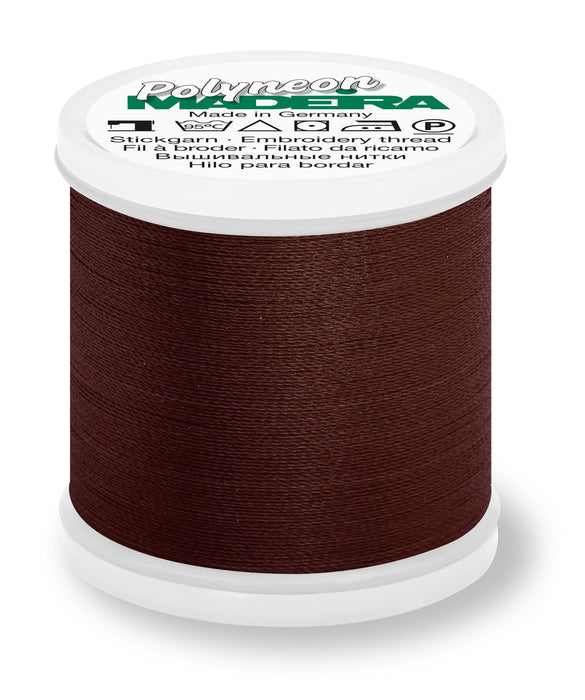 Madeira Polyneon 40 | Machine Embroidery Thread | 440 Yards | 9845-1859 | Dark Chocolate