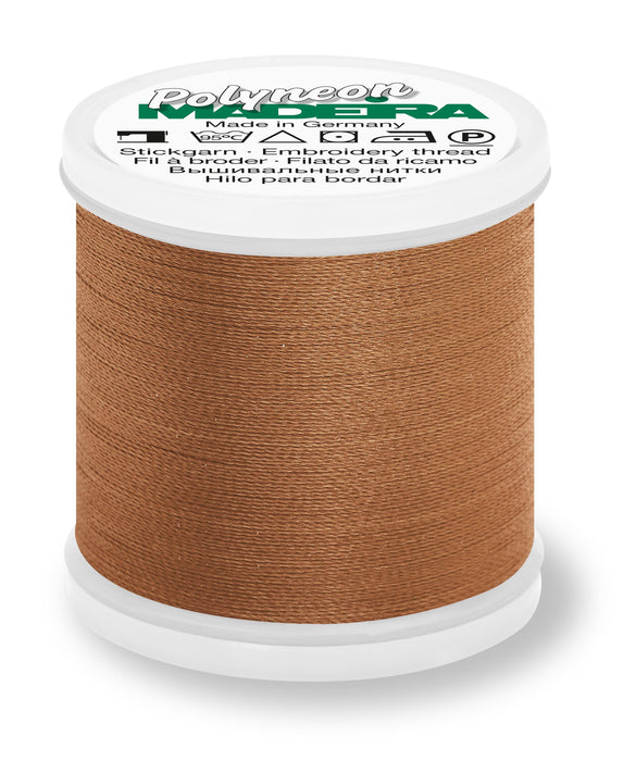 Madeira Polyneon 40 | Machine Embroidery Thread | 440 Yards | 9845-1726 | Light Brown Sugar