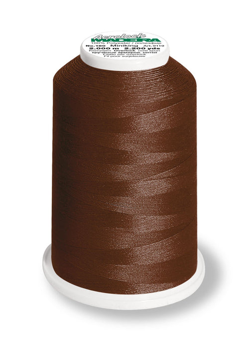 Madeira Aerolock 180 | Polyester Serger Sewing-Construction Thread | 2200 Yards | 9119-9290 | Chocolate