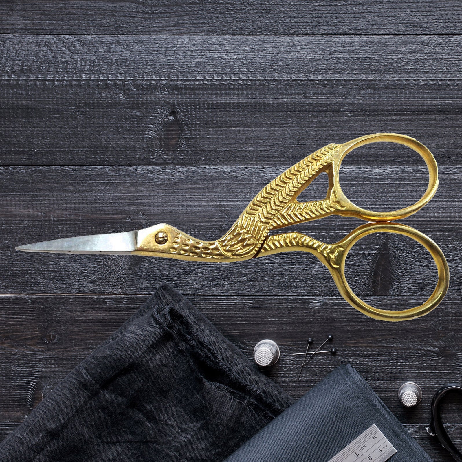 2 Paires De Ciseaux Broderie Forme Cigogne 3,5 Pouces - Ciseaux Couture Croix Or Et Argent