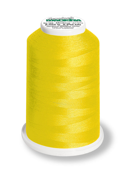 Madeira Aerolock 180 | Polyester Serger Sewing-Construction Thread | 2200 Yards | 9119-9360 | Canary