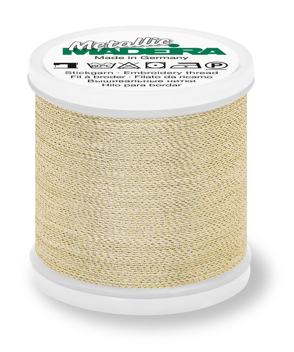 Madeira Soft Metallic 40 | Machine Embroidery Thread | 220 Yards | 9842-422 | Gold Dust