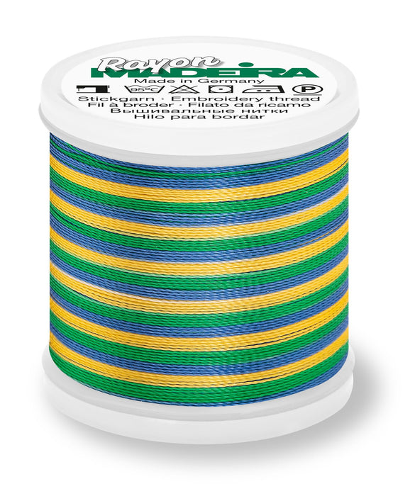 Madeira Rayon 40 | Machine Embroidery Thread | Multicolor | 220 Yards | 9840-2146 | Blue, Green, Yellow