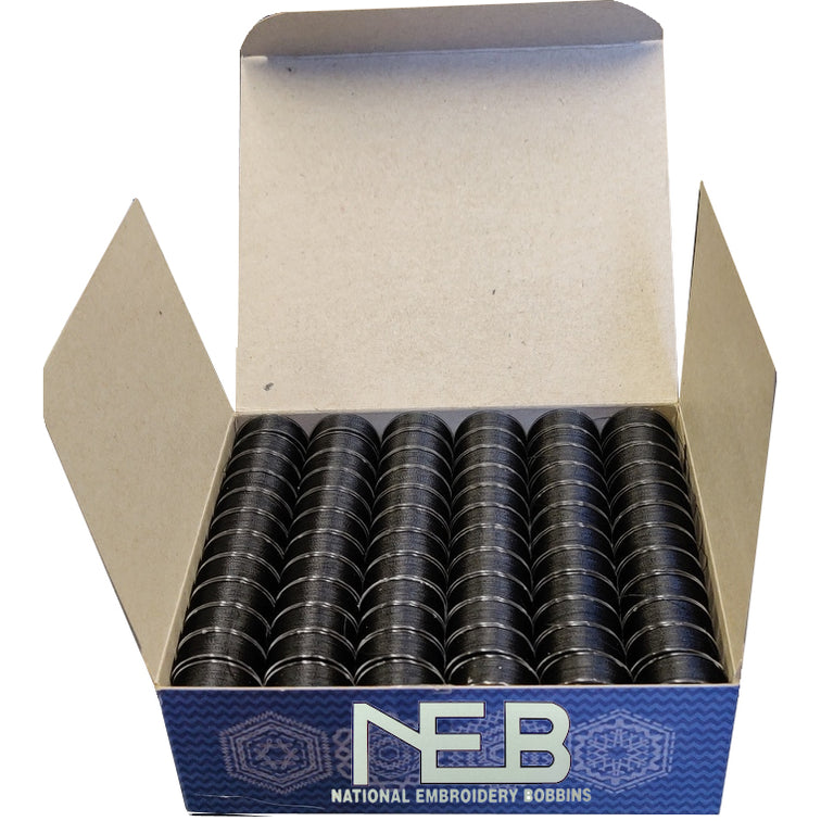 NEB Machine Embroidery Plastic Sided Bobbins BLACK — AllStitch