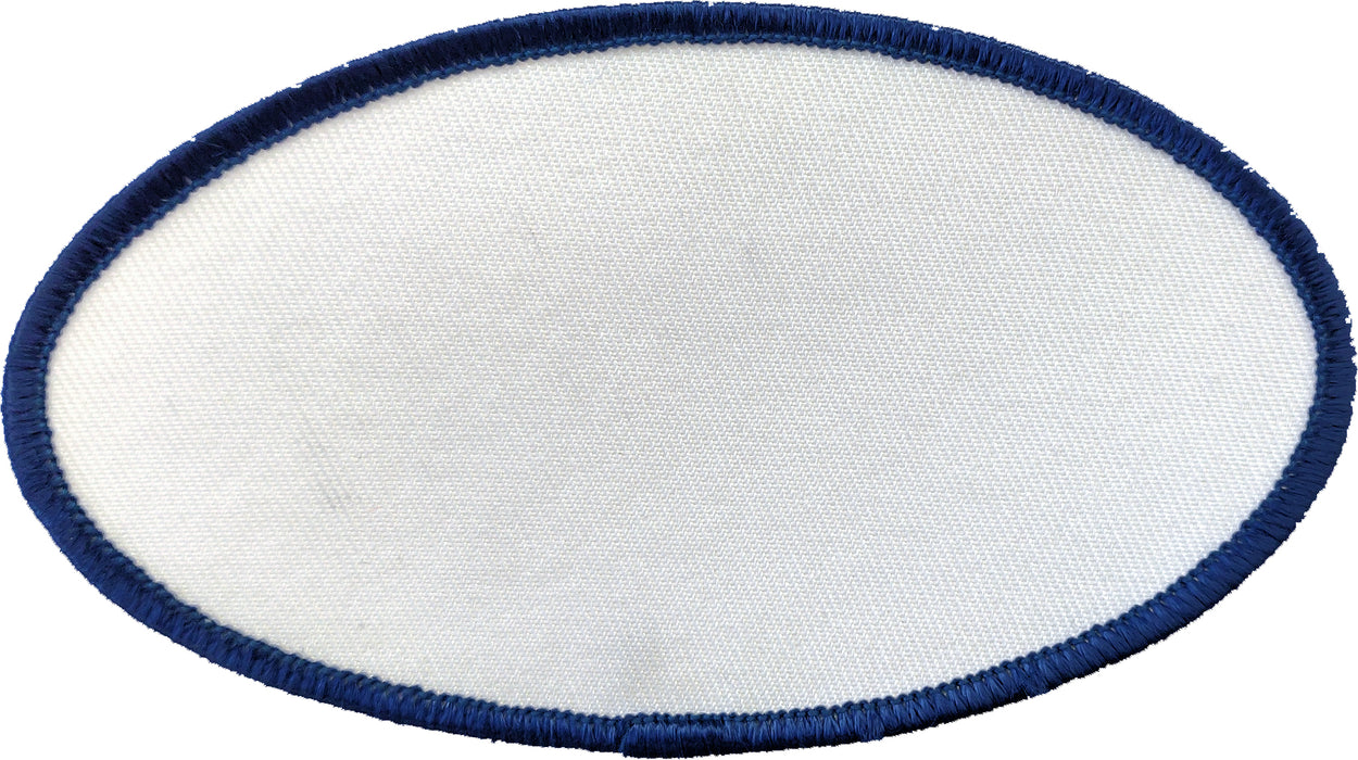 White Oval 2.6 x 4.5 Fabric Patch with Sealing Edge