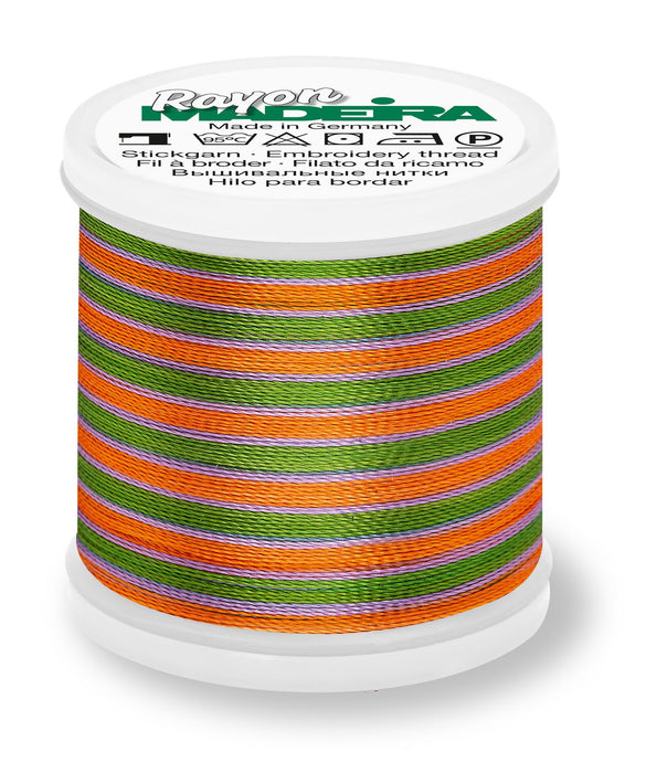 Madeira Rayon 40 | Machine Embroidery Thread | Multicolor | 220 Yards | 9840-2143 | Medium Green, Purple, Gold