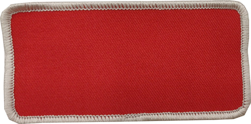 Rectangle Blank Patch 2" x 4" Red Background & Silver Border