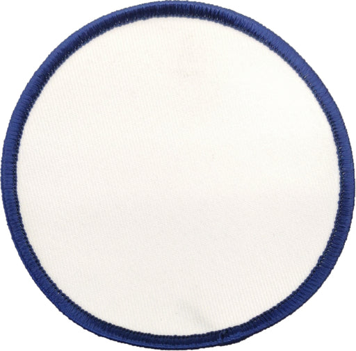 Round Blank Patch 3-1/2" White Patch w/Royal