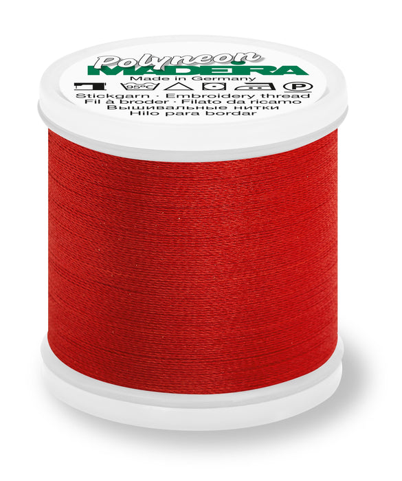 Madeira Polyneon 40 | Machine Embroidery Thread | 440 Yards | 9845-1878 | Tomato Red